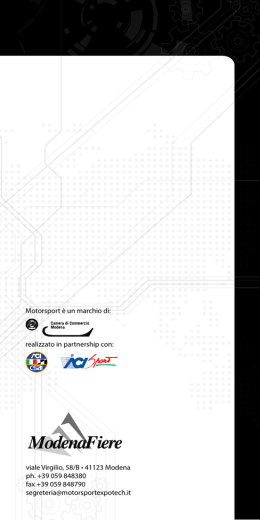 Motorsport &egrave; un marchio di: realizzato in partnership con: viale