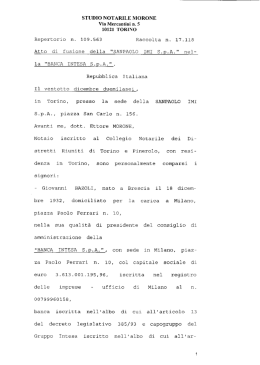 STUDIO NOTARILE MORONE Via Mercantini n. 5 10121 TORINO