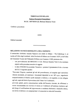 TRIBUNALE DI MILANO Sezione Esecuzioni Immobiliari