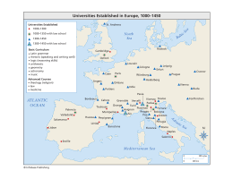 Universities Established in Europe, 1000–1450