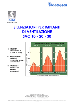 silenziatori per impianti di ventilazione svc 10 - 20 - 30