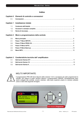 Indice MOLTO IMPORTANTE: