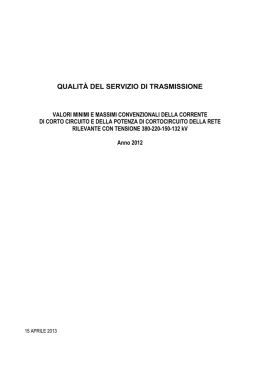 Valori minimi e massimi convenzionali della corrente di