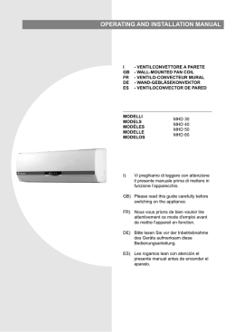 OPERATING AND INSTALLATION MANUAL