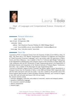 Laura Titolo - Dipartimento di Matematica e Informatica