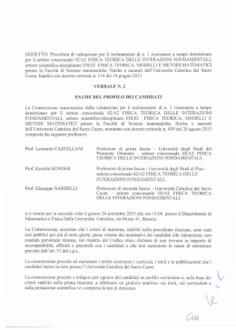 Verbale n. 2 - Universit&agrave; Cattolica del Sacro Cuore