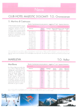 Page 1 CLUB HOTEL MAIESTIC DOLOMITI T.O. Orovoconze S
