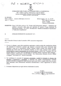 Nota comando militare - Comune di Sant`Antioco