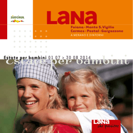 ampio programme di attività per bambini