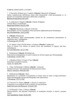 PUBBLICAZIONI EDITE A STAMPA 1. F.Naccarella, B.Mantovani, C