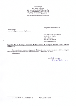 Via Sella 7 / b 09047 Selargius (Ca)