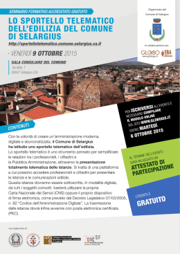 vedi locandina - Ordine degli Ingegneri della provincia di Cagliari