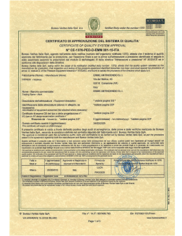 Vedi il certificato PED 97/23/CE