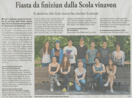 Fiasta da ﬁniziun dalla Scola vinavon