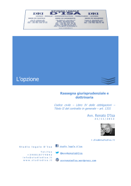 L`opzione - Avvocato Renato D`Isa