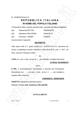 Tribunale di Udine 7 dicembre 2012
