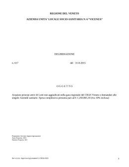 DELIBERAZIONE n. 617 del 31-8-2015 OGGET