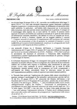 Decreto del Prefetto di Messina - Autorità Nazionale Anticorruzione