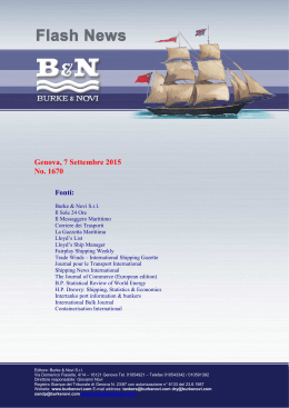 Genova, 7 Settembre 2015 No. 1670 Fonti