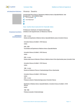 Curriculum Vitae - Universit&agrave; di Genova