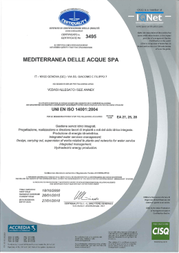 UNI EN ISO 14001 - Mediterranea delle Acque