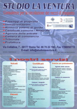 Via C0llatina, 7 9 00177 Roma Tel. 06 70 22 768