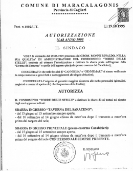 Sbarra ingresso - Condominio Torre delle Stelle