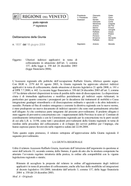 Deliberazione della Giunta Regionale del 18 giugno 2004, n. 1837