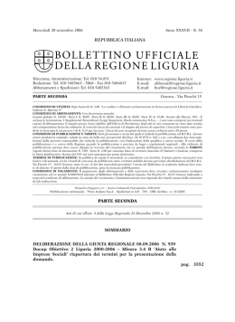 N. 38 Bollet. parte II - Bollettino Ufficiale Regione Liguria