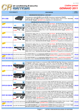 LISTINO VIDEOSORVEGLIANZA CR SISTEMS