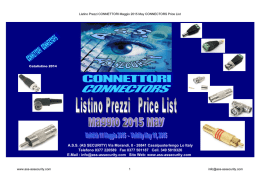 Listino Prezzi Generale Connettori Maggio 2015