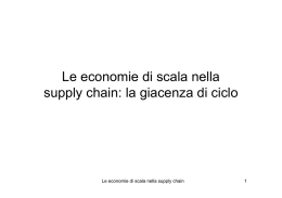 Le economie di scala nella supply chain: la giacenza di ciclo