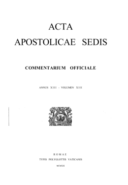 acta apostolicae sedis commentarium officiale