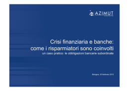 Crisi finanziaria e Banche