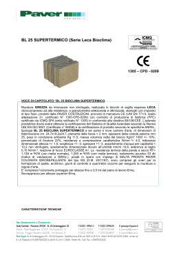 Scheda BIOCLIMA BL 25 TERMICO