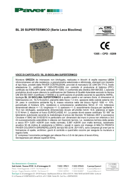 Scheda BIOCLIMA BL 20 TERMICO