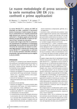 Le nuove metodologie di prova secondo la serie normativa UNI EN