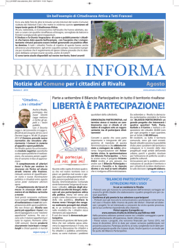 Luglio/Agosto/Settembre - Comune di Rivalta di Torino