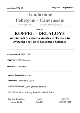 Fondazione Pellegrini - Canevascini KOFFEL