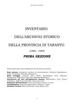 Inventario On-Line - Archivi Storici in rete