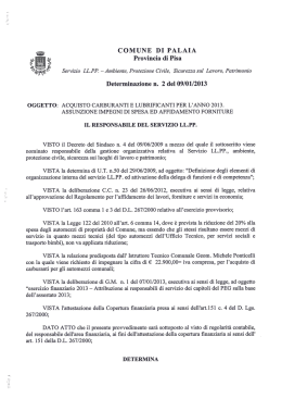 ACQUISTO CARBURANTI E LUBRIFICANTI