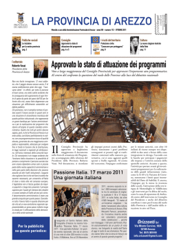 Il periodico di ottobre 2011 - Protezione Civile della Provincia di