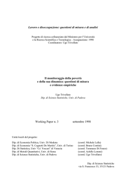 Lavoro e disoccupazione: questioni di misura e di analisi