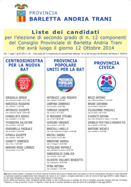 Manifesto candidati Consiglio Provinciale