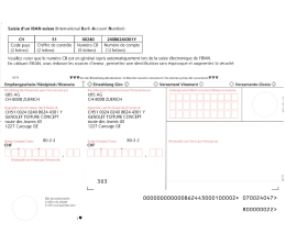Mod&egrave;le de bulletin de versement avec coordonn&eacute;es bancaires