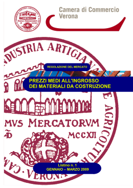 prezzi medi all`ingrosso dei materiali da costruzione