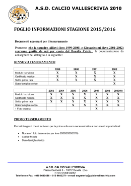 foglio informativo stagione 2015/2016