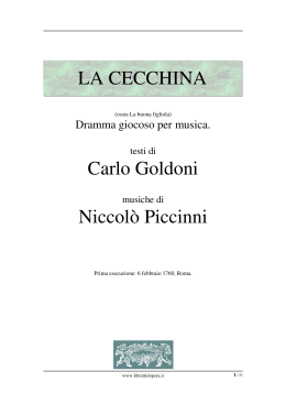 La Cecchina - Libretti d`opera italiani