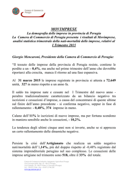comunicato stampa completo di grafici e tabelle