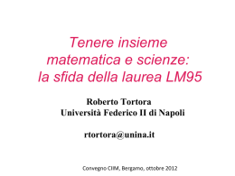 Tenere insieme matematica e scienze: la sfida della laurea